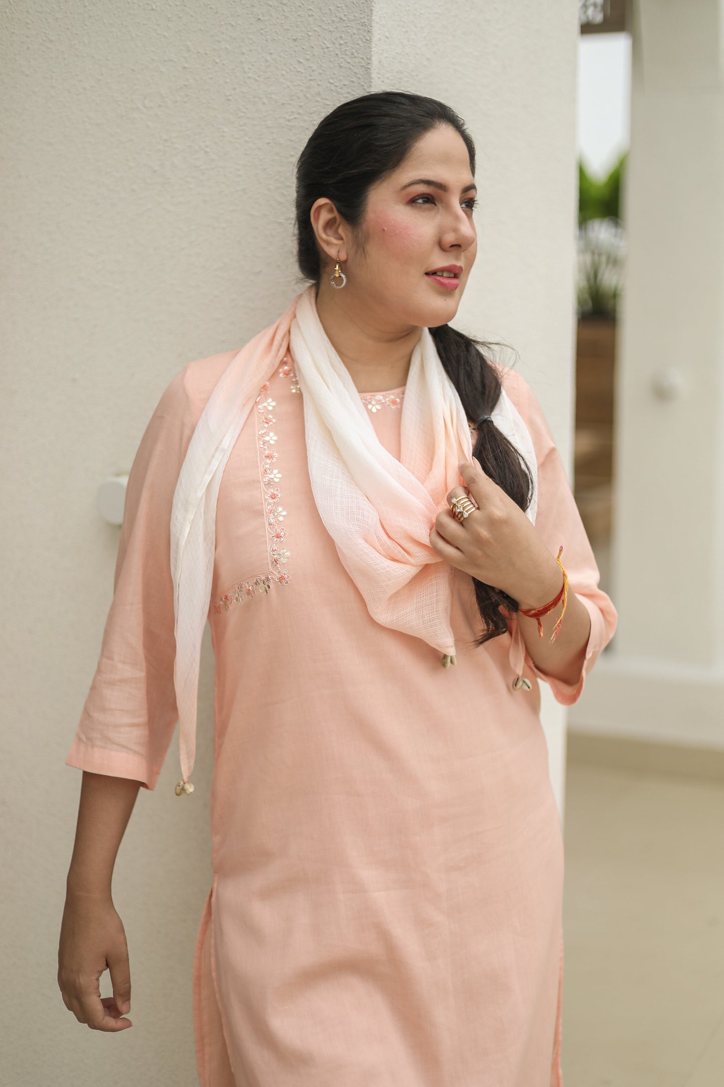Women’s Peach Kurta Set