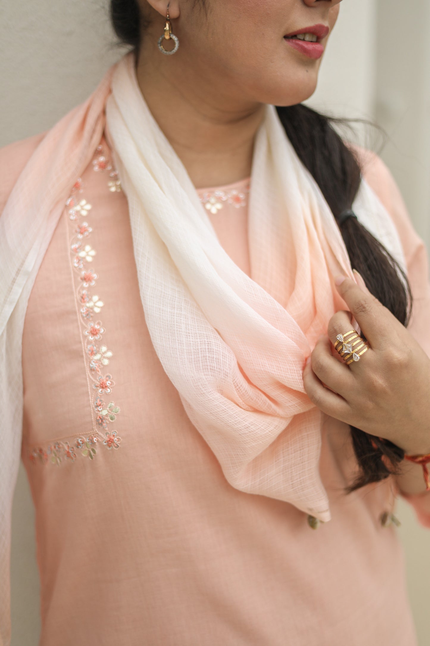 Women’s Peach Kurta Set