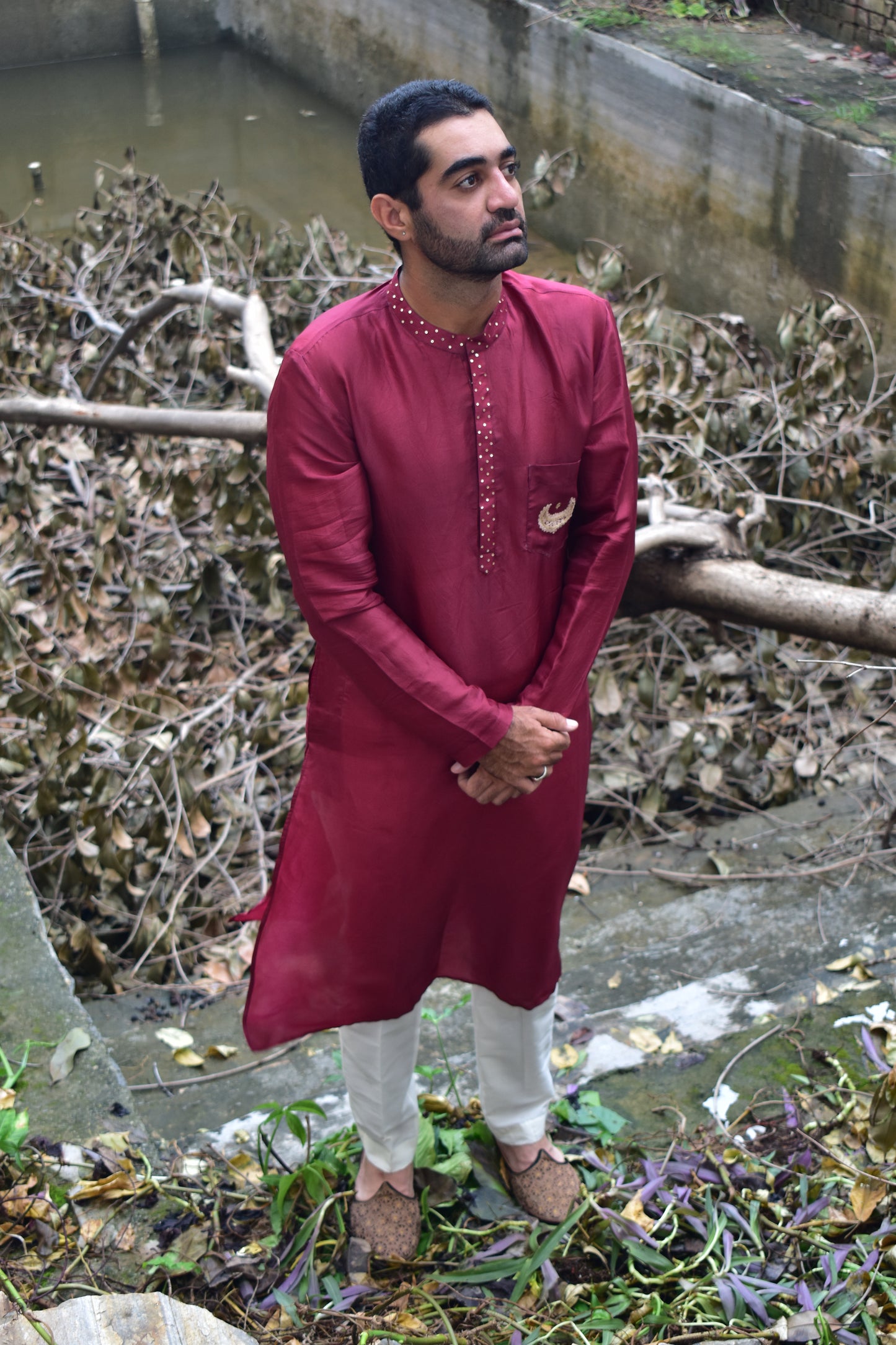 Men's Kurta - Wine